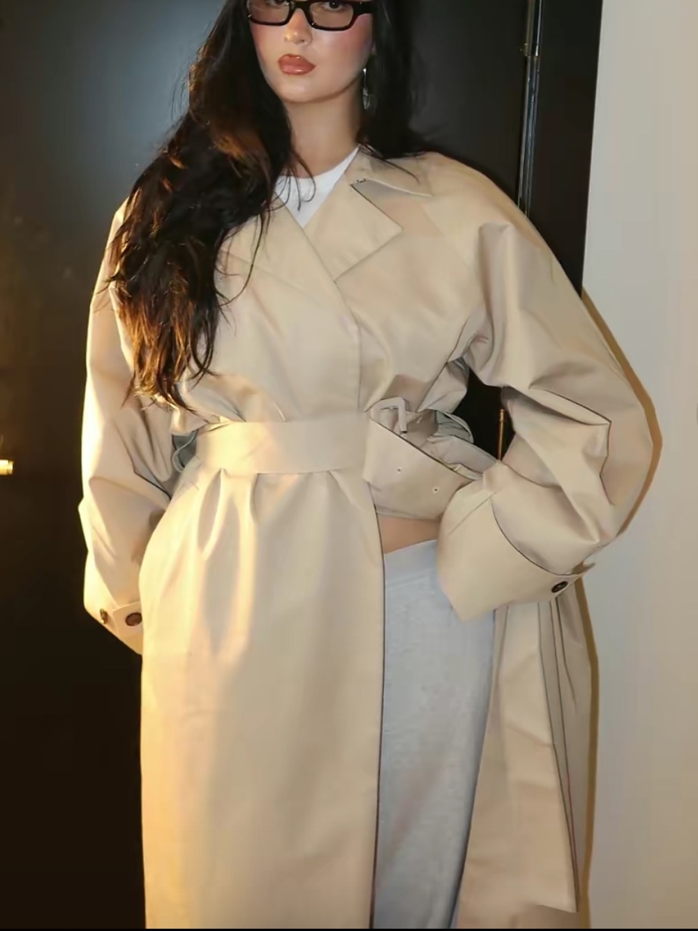KHY Kylie Jenner x Hydra INFLUENCER OVERSIZED TRENCH COAT with hood size XS new - Picture 6 of 10